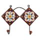 White Floral Ceramic Tile Hook